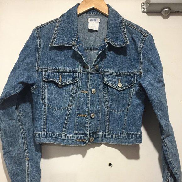 VINTAGE ESPRIT DENIM CROPPED JACKETS SIZE M - Picture 2 of 7